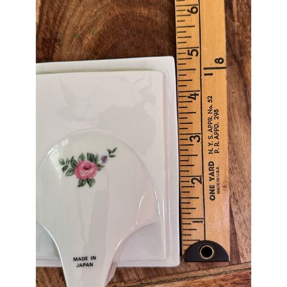 Vintage Takahashi White Floral Japan Porcelain Drop-In Photo Frame - Picture 4 of 5